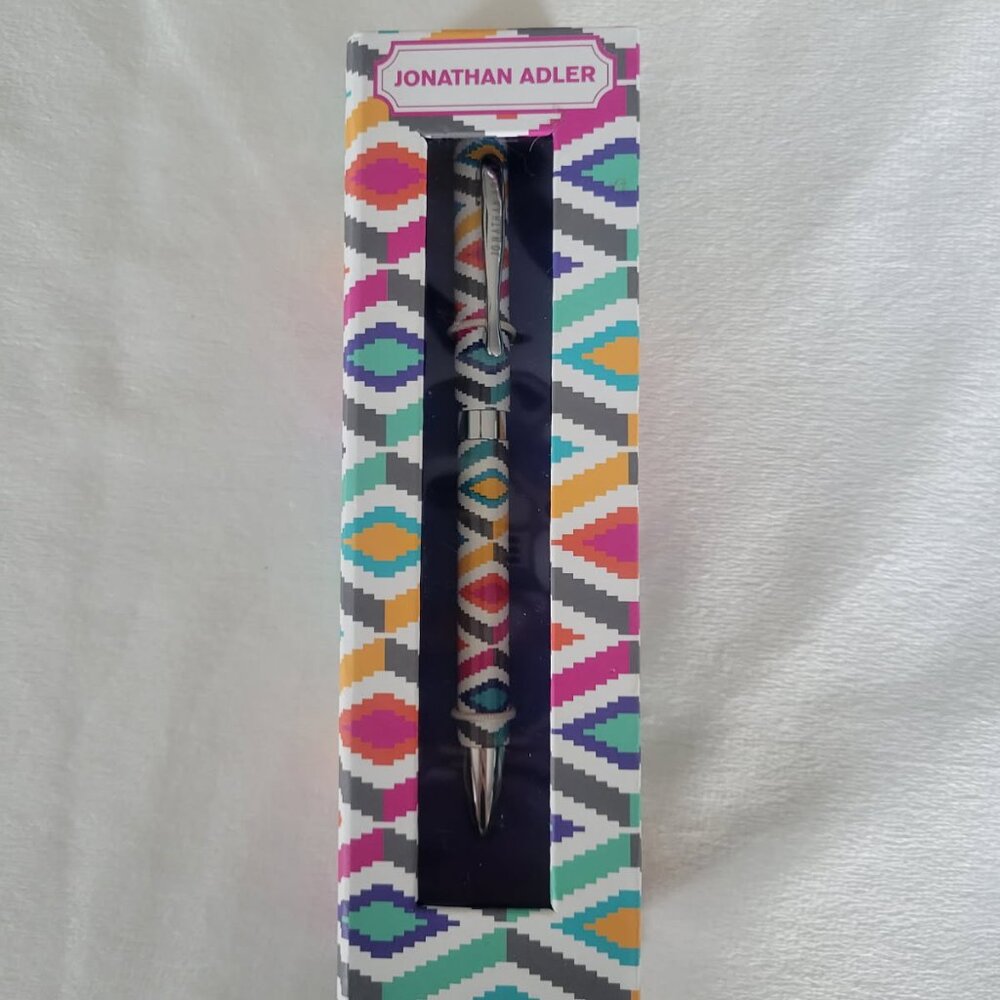 New with Tags Jonathan Adler Ink Pen in Stepping Diamonds Pattern